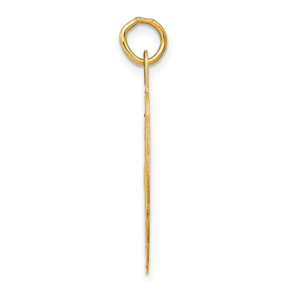 14k Yellow Gold WEDDING BELLS Disc Engravable Charm Pendant Jewelry Gifts (Length 1.13" Width 0.9")