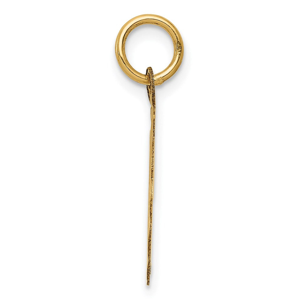 14k Yellow Gold Happy 5th ANNIVERSARYEngravable Charm Pendant Jewelry Gifts (Length 0.9" Width 0.62")