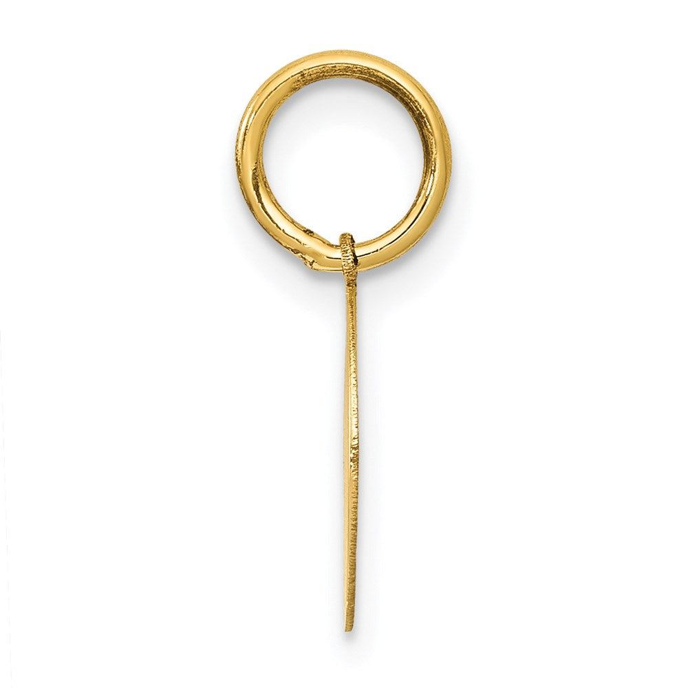 14k Yellow Gold Small Baptism Engravable Charm Pendant Jewelry Gifts (Length 0.66" Width 0.39")