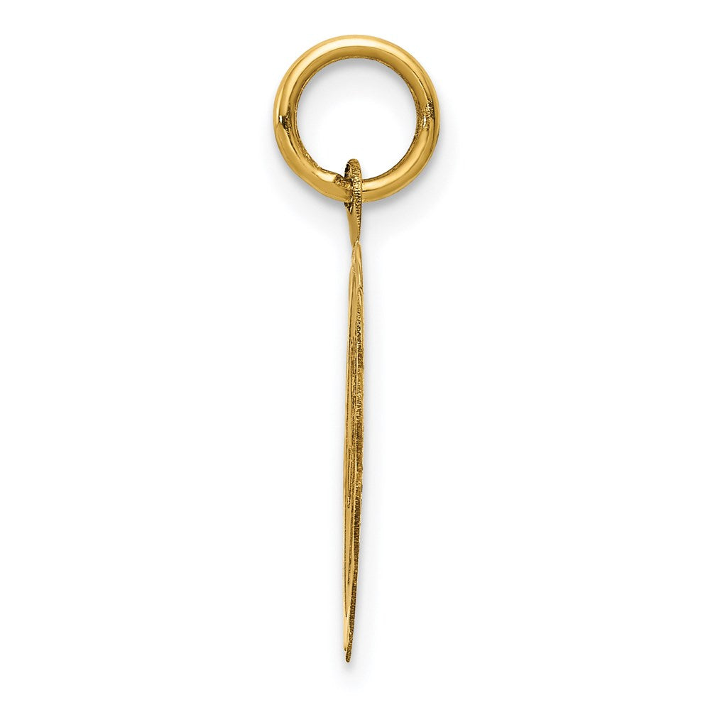 14k Yellow Gold SWEET 16 Disc Engravable Charm Pendant Jewelry Gifts (Length 0.9" Width 0.59")