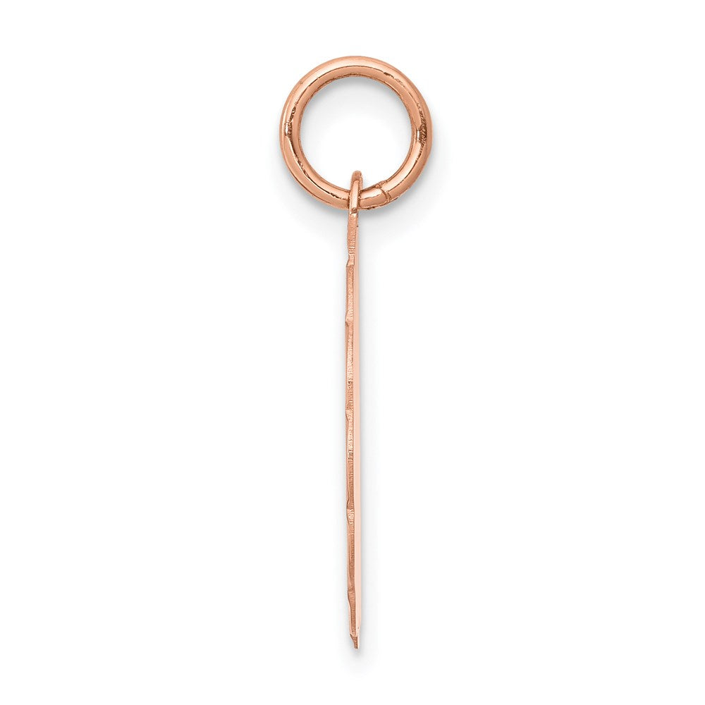 14K Rose Gold Baptism Engravable Charm Pendant Jewelry Gifts (Length 0.86" Width 0.62")