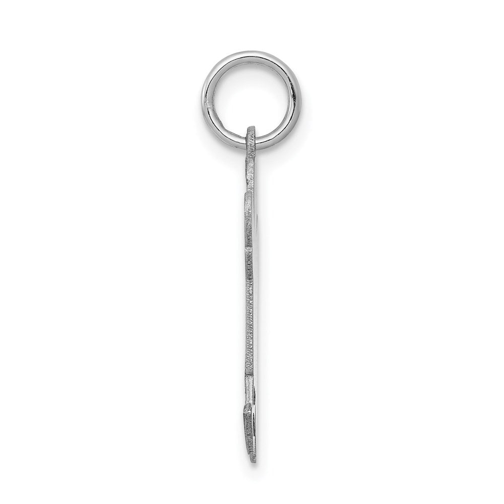 14k White Gold Kid Engravable Charm Pendant Jewelry Gifts (Length 0.98" Width 0.59")