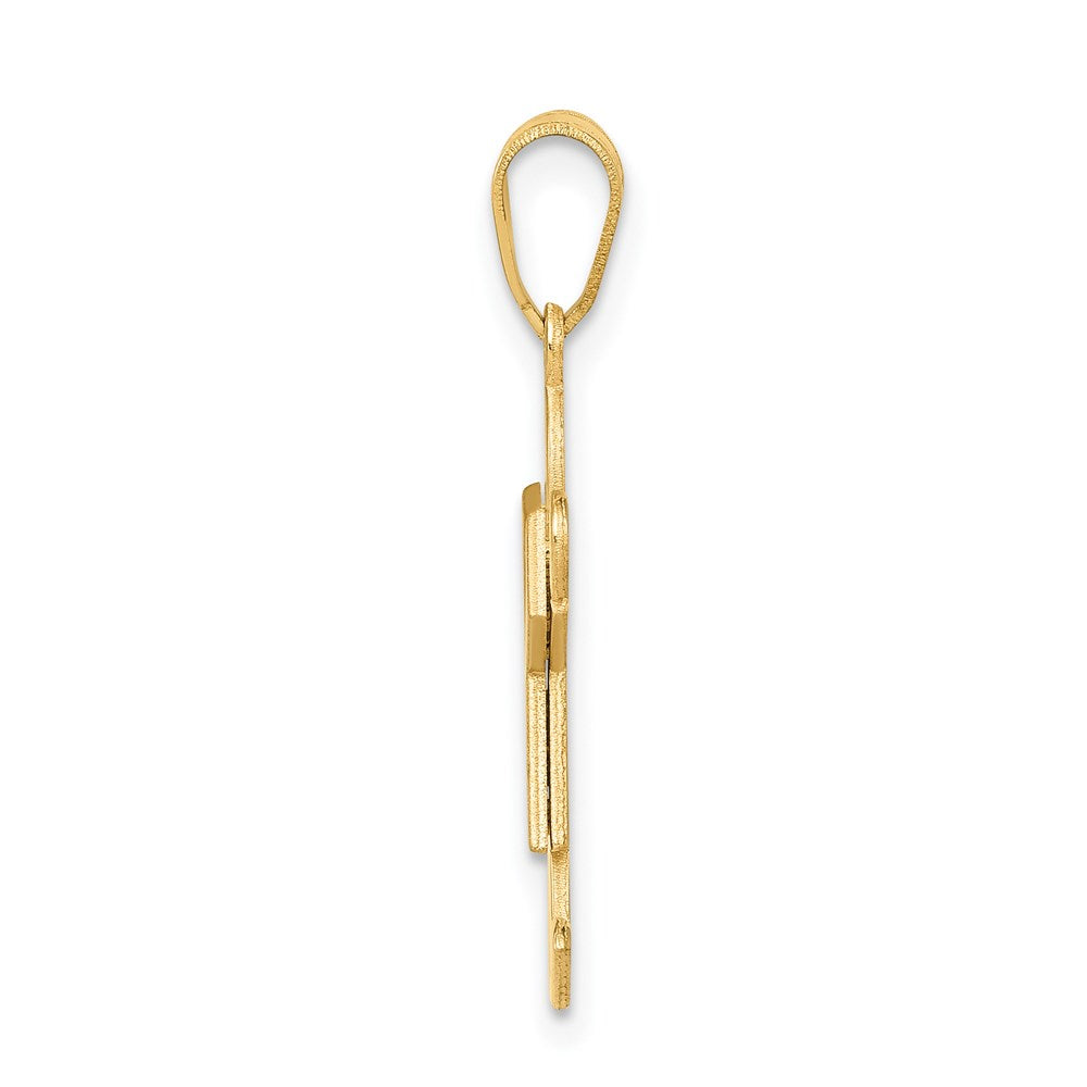 14k Yellow Gold Girl Engravable Charm Pendant Jewelry Gifts (Length 0.98" Width 0.59")