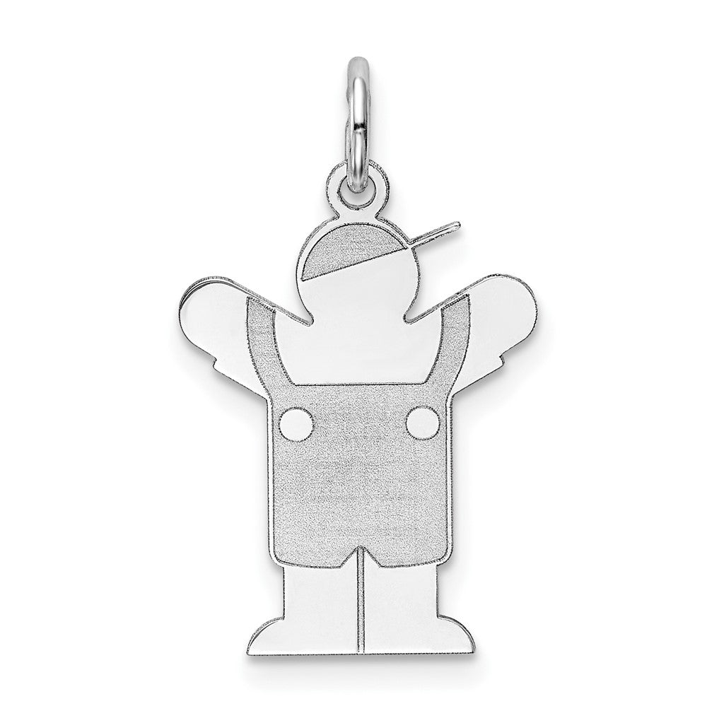 925 Sterling Silver Love Kid Engravable Charm Pendant Jewelry Gifts (Length 0.9" Width 0.55")