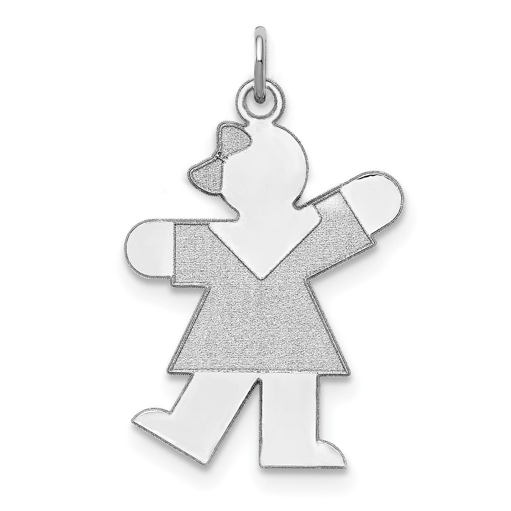 925 Sterling Silver Kiss Kid Engravable Charm Pendant Jewelry Gifts (Length 1.09" Width 0.78")