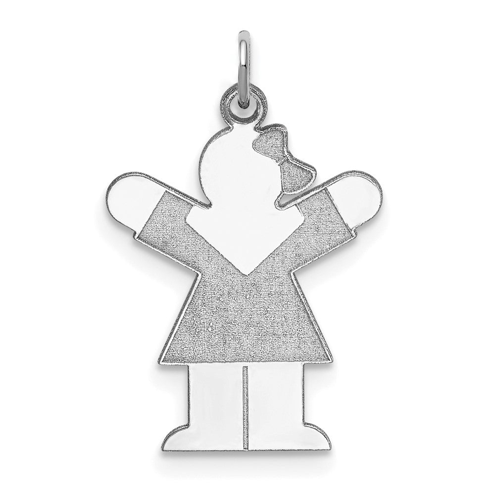 925 Sterling Silver Love Kid Engravable Charm Pendant Jewelry Gifts (Length 1.09" Width 0.78")