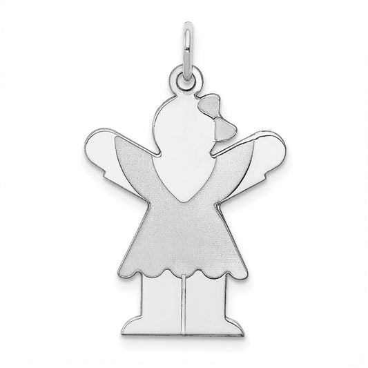 925 Sterling Silver Love Kid Engravable Charm Pendant Jewelry Gifts (Length 1.09" Width 0.78")