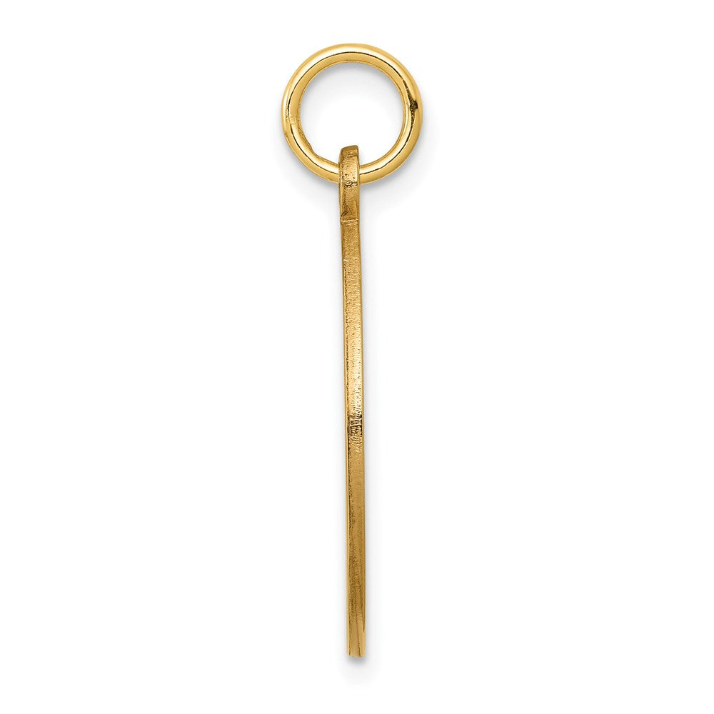 14k Yellow Gold Red Enamel Medical JewelryEngravable Charm Pendant Jewelry Gifts (Length 1.01" Width 0.74")