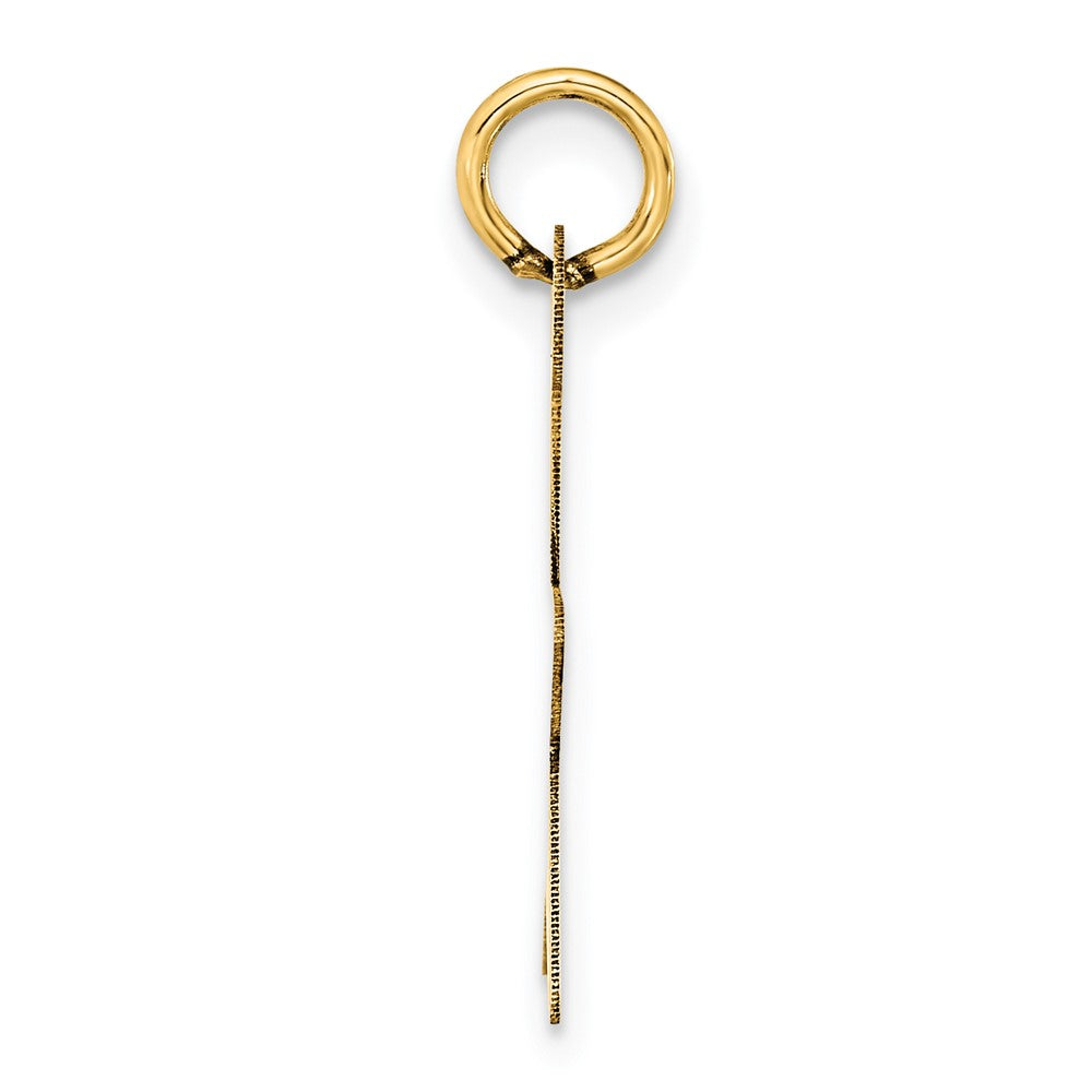 14k Yellow Gold Star Disc Engravable Charm Pendant Jewelry Gifts (Length 0.94" Width 0.66")