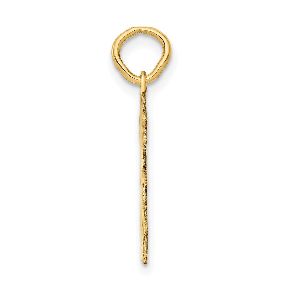14k Yellow Gold .018 Depth GirlEngravable Charm Pendant Jewelry Gifts (Length 0.86" Width 0.35")