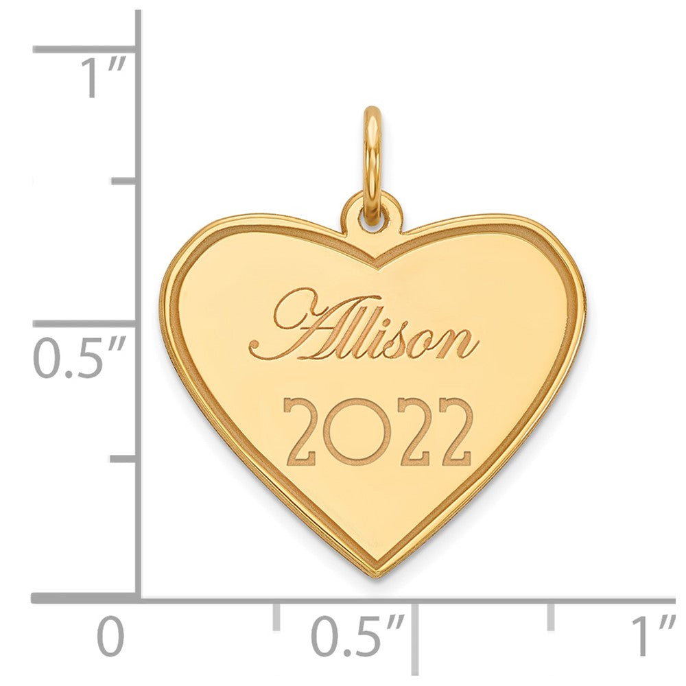 14k Yellow Gold Graduation Engravable Charm Pendant Jewelry Gifts (Length 0.85" Width 0.77")