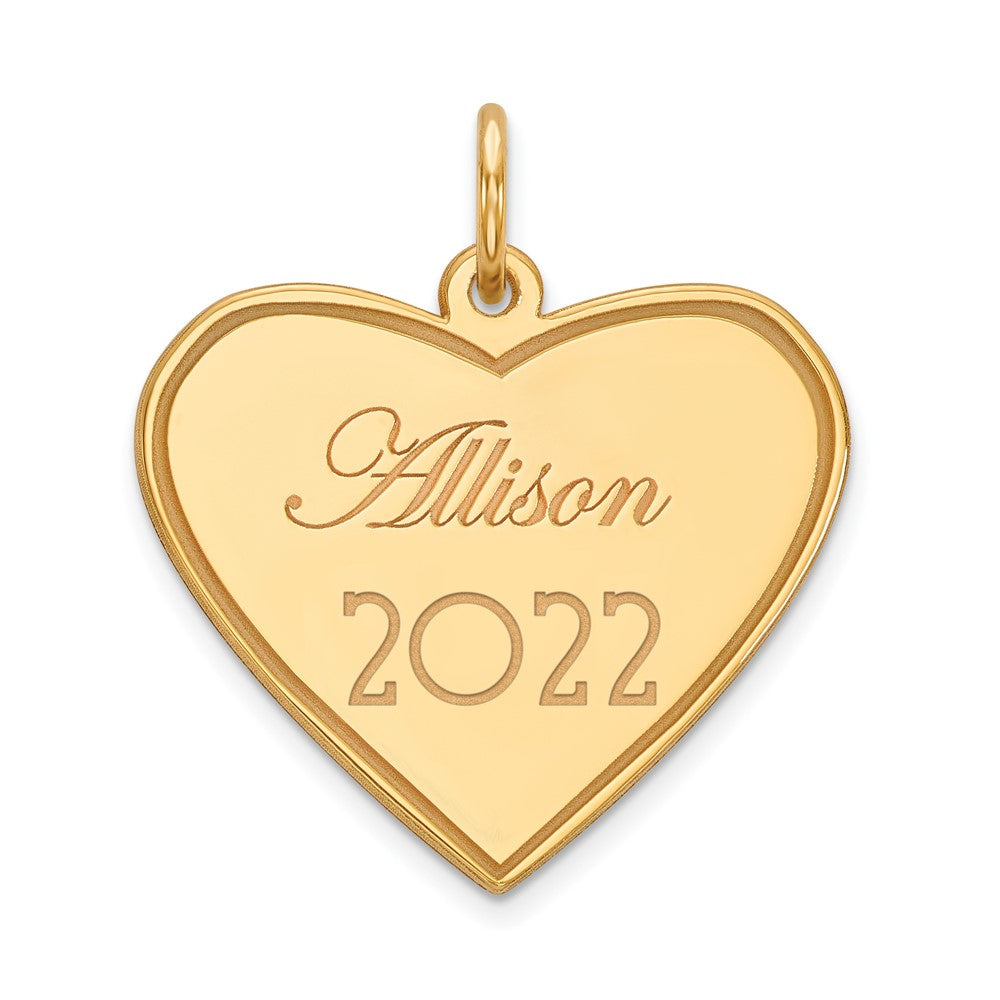 14k Yellow Gold Graduation Engravable Charm Pendant Jewelry Gifts (Length 0.85" Width 0.77")
