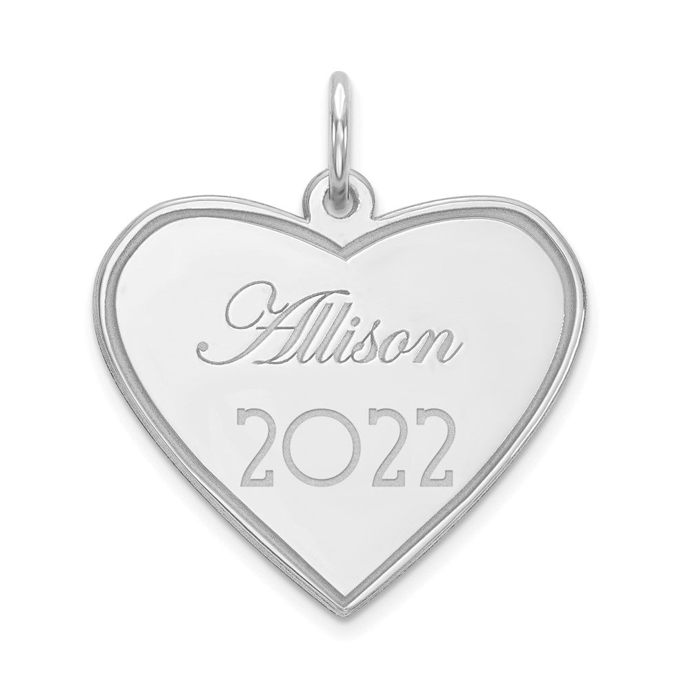 14k White Gold Graduation Engravable Charm Pendant Jewelry Gifts (Length 0.85" Width 0.77")