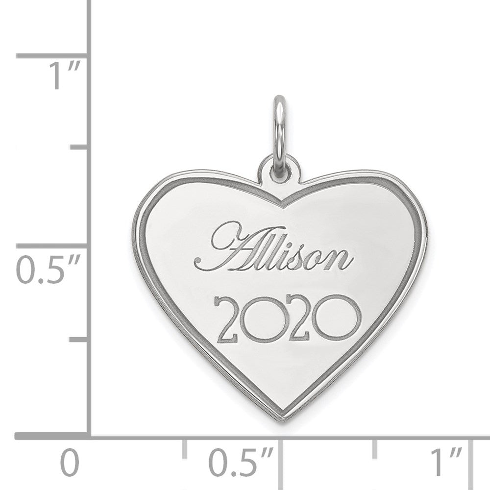 14k White Gold Graduation Engravable Charm Pendant Jewelry Gifts (Length 0.85" Width 0.77")