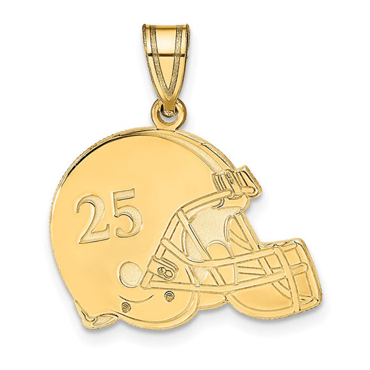 925 Sterling Silver Gold plated Football HelmetEngravable Charm Pendant Jewelry Gifts (Length 0.74" Width 0.78")
