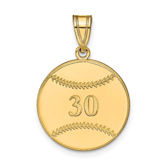 925 Sterling Silver Gold plated BaseballEngravable Charm Pendant Jewelry Gifts (Length 0.78" Width 0.7")