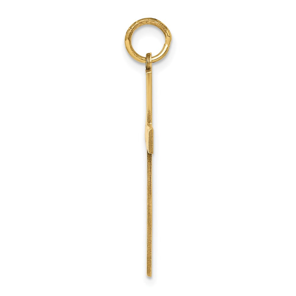 14k Yellow Gold Laser Designed Crucifix CrossEngravable Charm Pendant Jewelry Gifts (Length 1.25" Width 0.66")