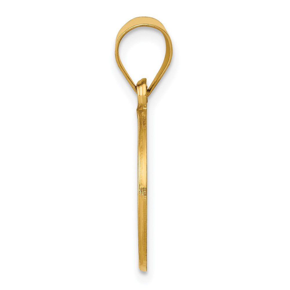 14k Yellow Gold Polished and Satin St John Baptist Medal Hollow Engravable Charm Pendant Jewelry Gifts (Length 0.94" Width 0.62")