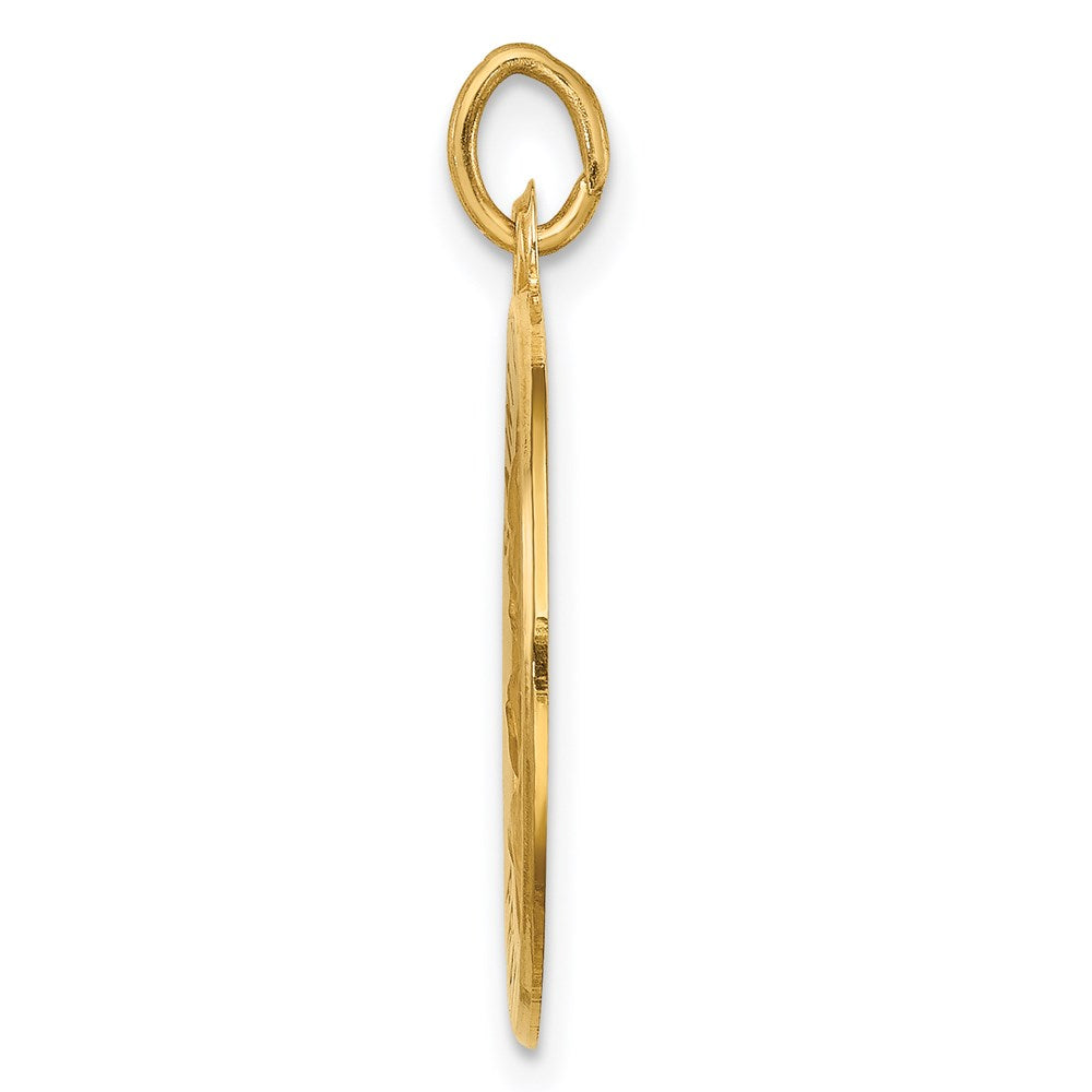14k Yellow Gold Polished Satin Small Round St. Joseph Medal Engravable Charm Pendant Jewelry Gifts (Length 0.98" Width 0.74")
