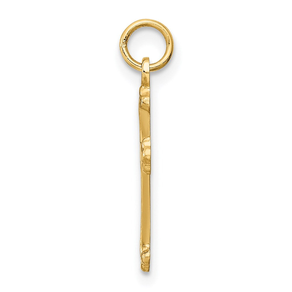 14k Yellow Gold Crucifix CrossEngravable Charm Pendant Jewelry Gifts (Length 0.86" Width 0.47")