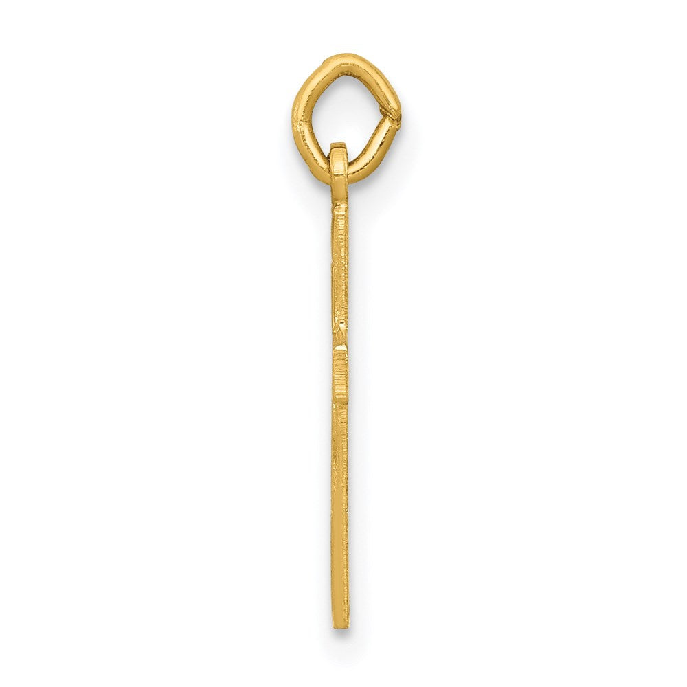 14k Yellow Gold Small Crucifix CrossEngravable Charm Pendant Jewelry Gifts (Length 0.74" Width 0.39")