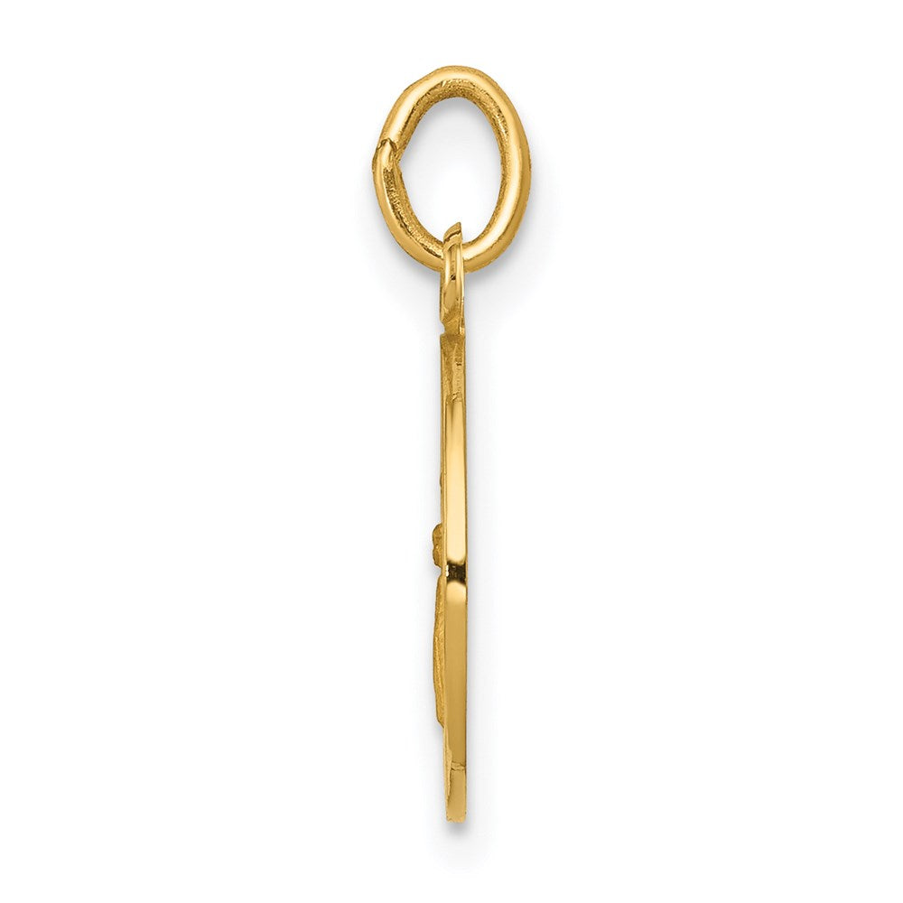 14k Yellow Gold Guardian Angel Medal Engravable Charm Pendant Jewelry Gifts (Length 0.66" Width 0.46")
