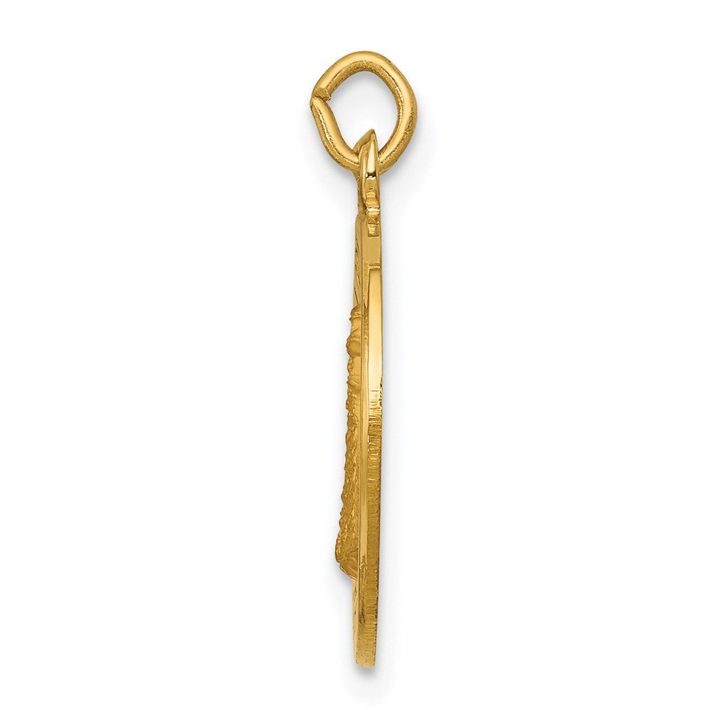 14k Yellow Gold Our Lady of Loreto Medal Engravable Charm Pendant Jewelry Gifts (Length 0.78" Width 0.59")