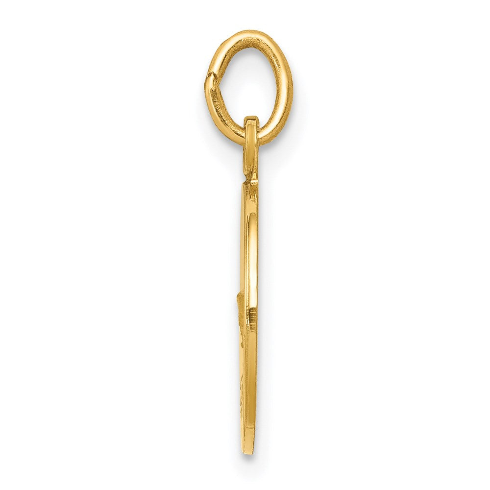 14k Yellow Gold ConfirmationEngravable Charm Pendant Jewelry Gifts (Length 0.7" Width 0.47")