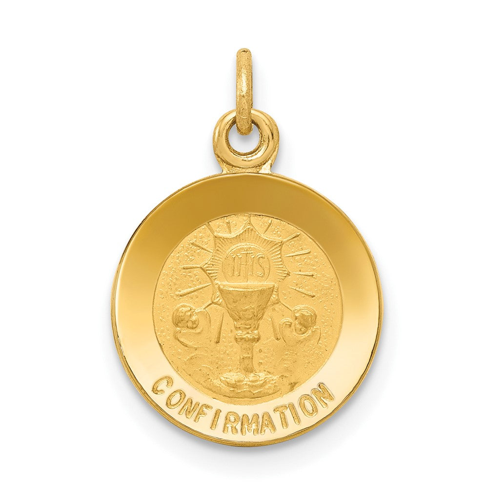 14k Yellow Gold ConfirmationEngravable Charm Pendant Jewelry Gifts (Length 0.7" Width 0.47")