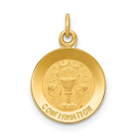 14k Yellow Gold ConfirmationEngravable Charm Pendant Jewelry Gifts (Length 0.7" Width 0.47")