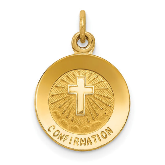 14k Yellow Gold ConfirmationEngravable Charm Pendant Jewelry Gifts (Length 0.66" Width 0.47")