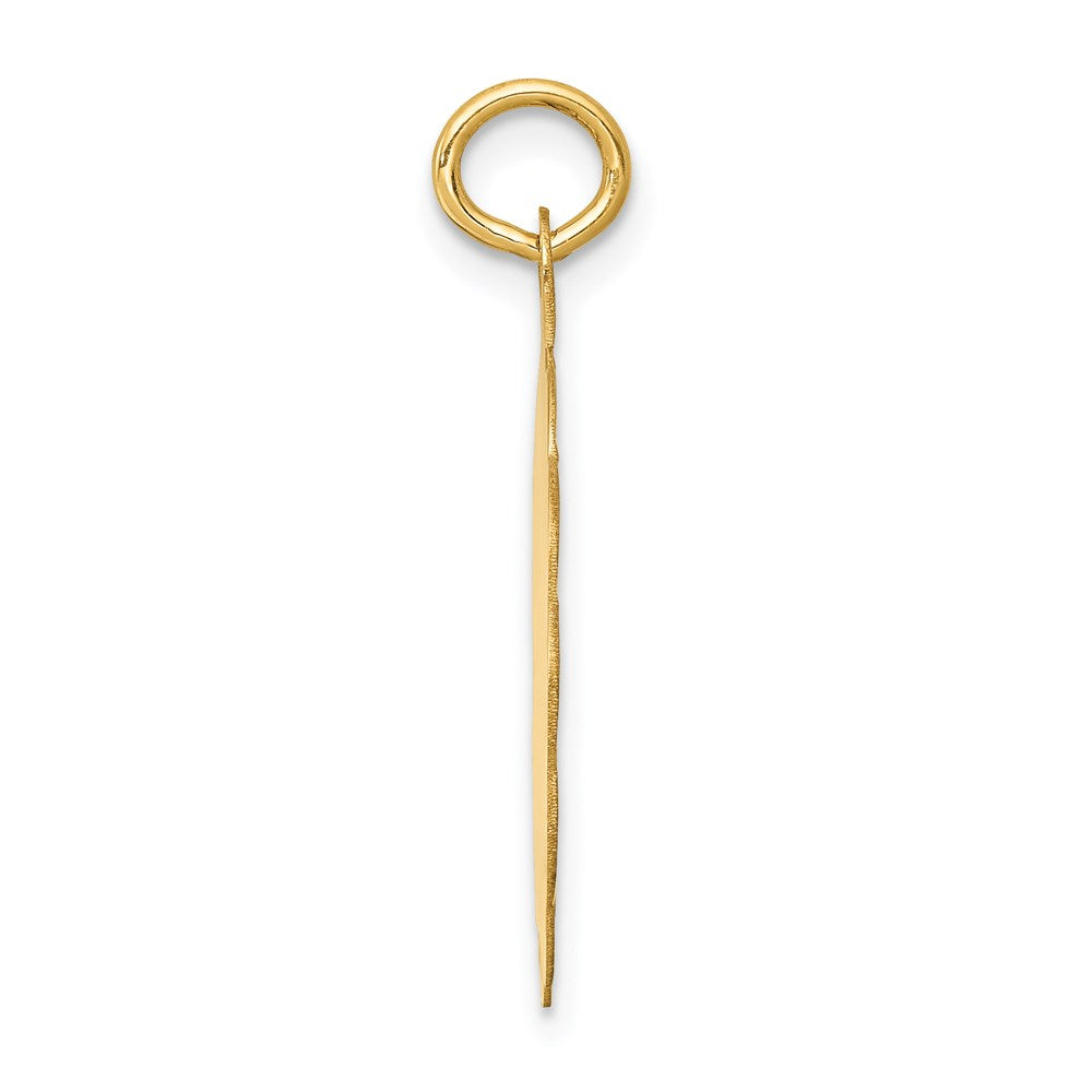 14k Yellow Gold First Holy Communion Disc Engravable Charm Pendant Jewelry Gifts (Length 1.01" Width 0.78")