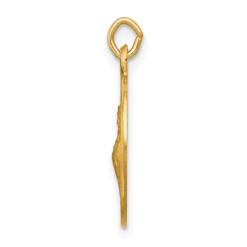 14k Yellow Gold Saint Francis of Assisi Medal Engravable Charm Pendant Jewelry Gifts (Length 0.9" Width 0.59")