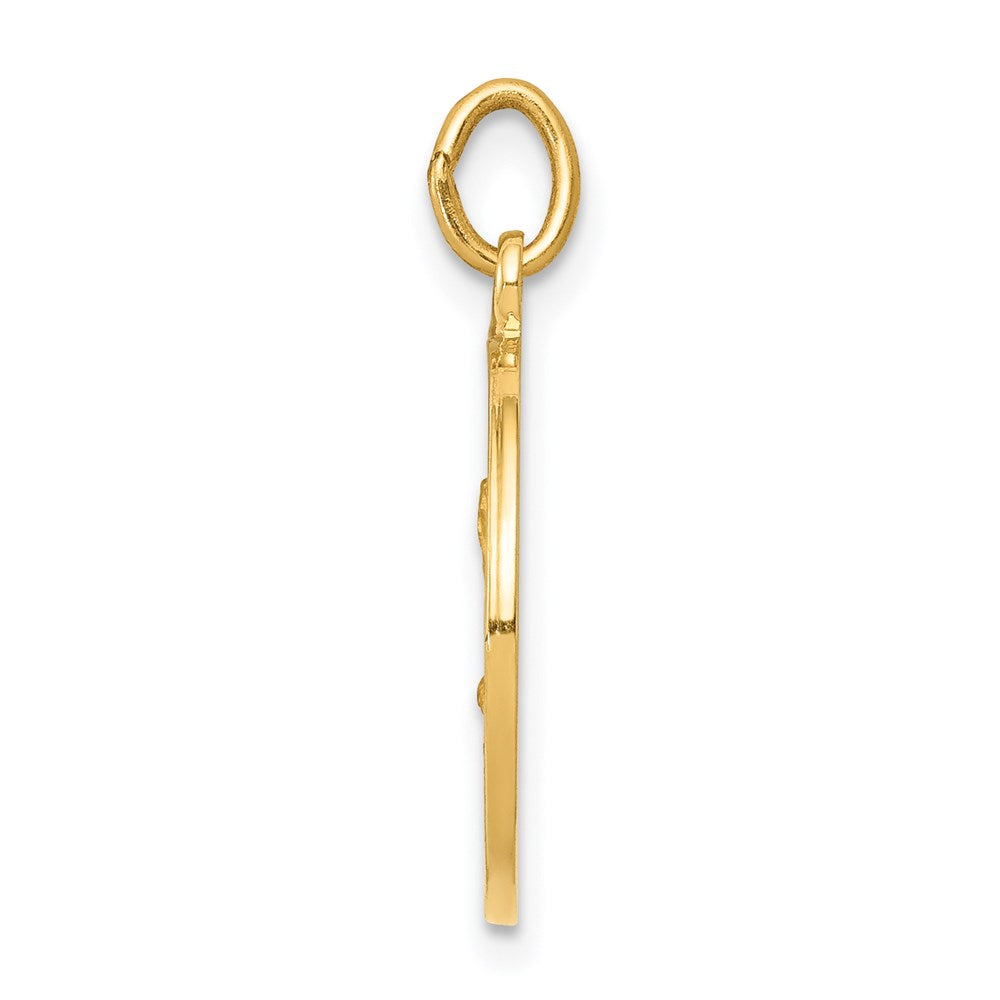 14k Yellow Gold Saint Matthew Medal Engravable Charm Pendant Jewelry Gifts (Length 0.9" Width 0.59")