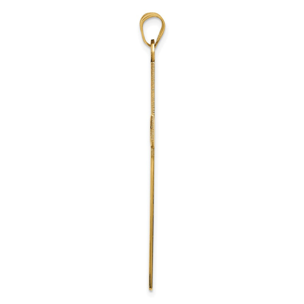 14k Yellow Gold Crucifix CrossEngravable Charm Pendant Jewelry Gifts (Length 1.95" Width 1.01")