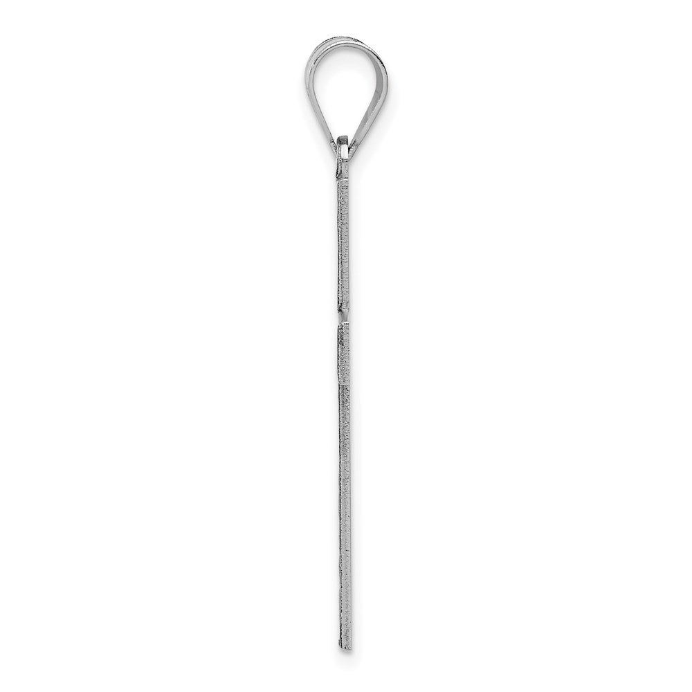 14k White Gold Crucifix CrossEngravable Charm Pendant Jewelry Gifts (Length 1.4" Width 0.7")