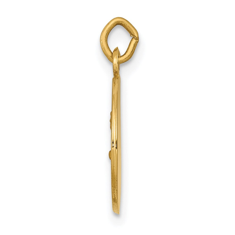 14k Yellow Gold Saint John Medal Engravable Charm Pendant Jewelry Gifts (Length 0.69" Width 0.49")