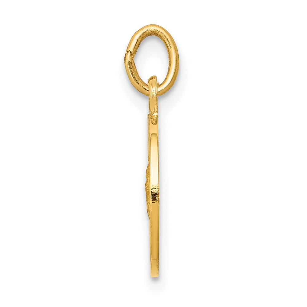 14k Yellow Gold Saint Martha Medal Engravable Charm Pendant Jewelry Gifts (Length 0.74" Width 0.47")