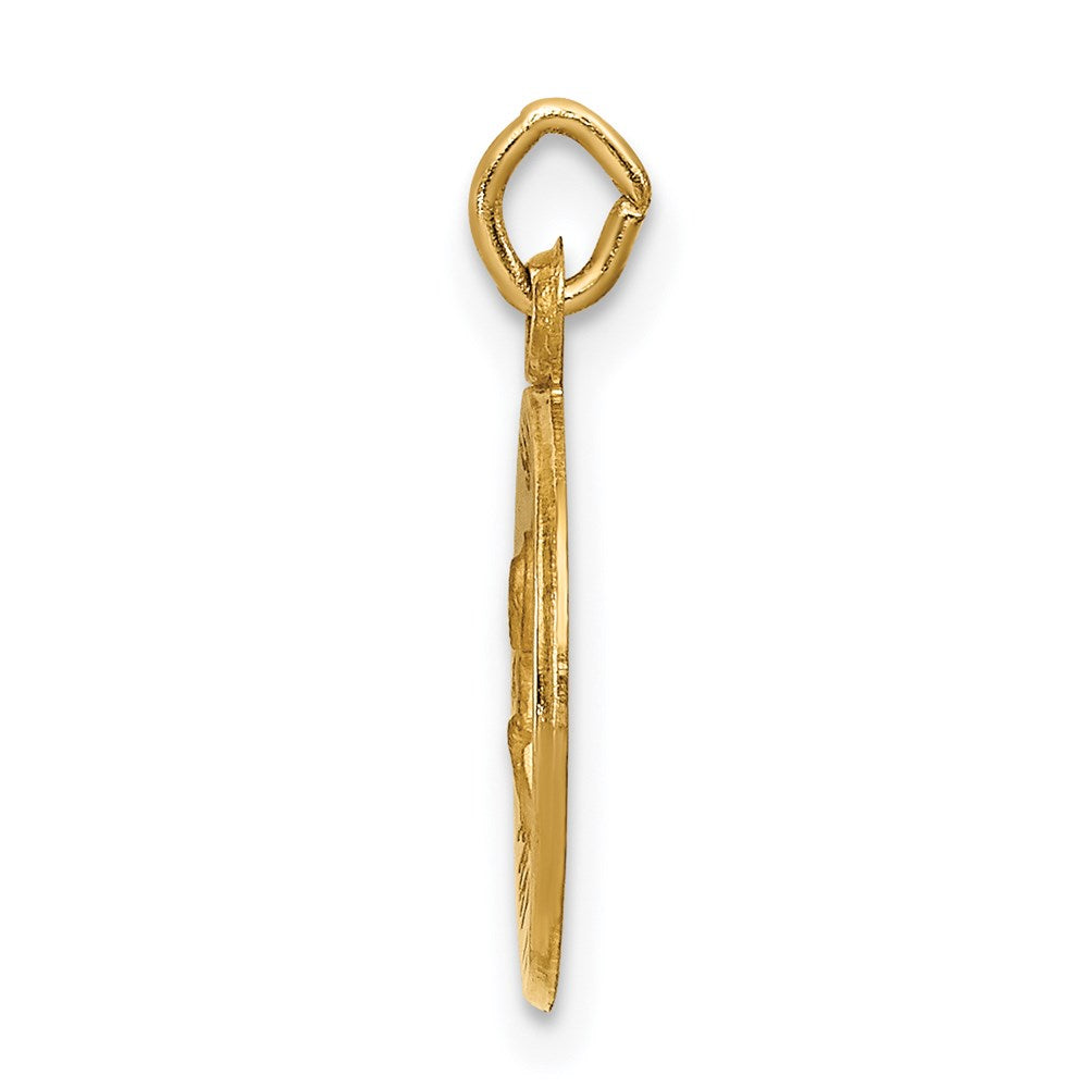 14k Yellow Gold Saint Peter Medal Engravable Charm Pendant Jewelry Gifts (Length 0.74" Width 0.47")