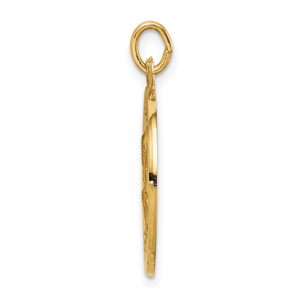 14k Yellow Gold Saint Peter Medal Engravable Charm Pendant Jewelry Gifts (Length 1.01" Width 0.74")