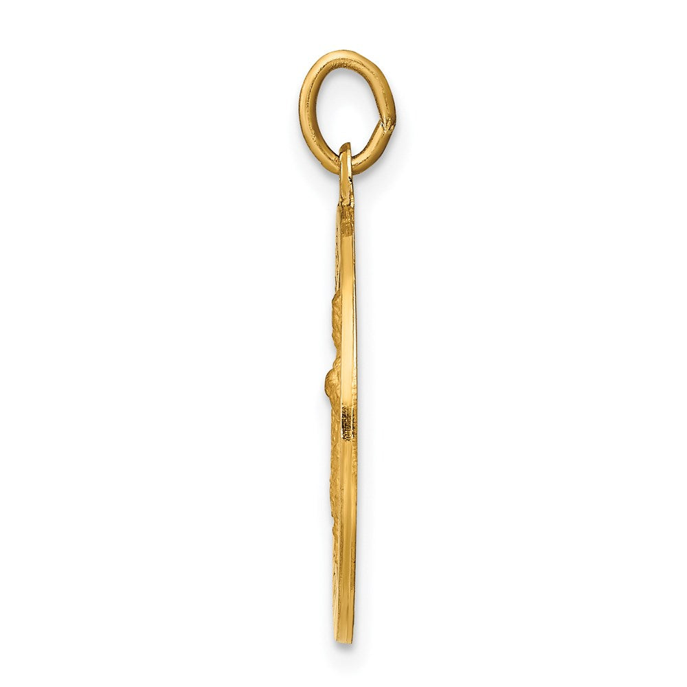 14k Yellow Gold Infant of Prague Medal Engravable Charm Pendant Jewelry Gifts (Length 0.94" Width 0.7")