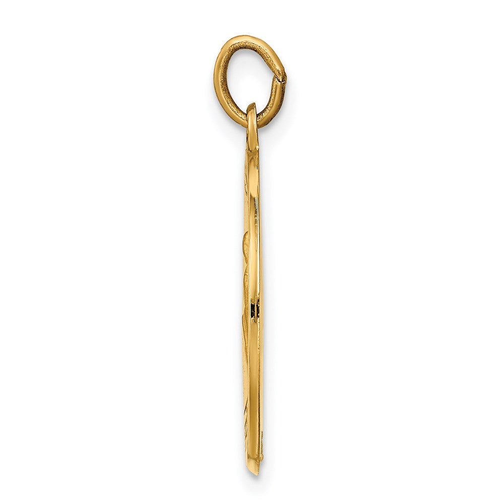 14k Yellow Gold Saint Luke Medal Engravable Charm Pendant Jewelry Gifts (Length 0.92" Width 0.72")