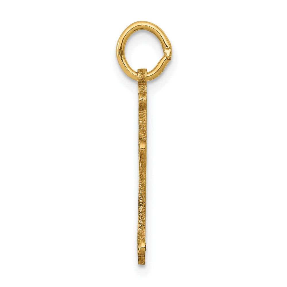 14k Yellow Gold Laser Designed Crucifix CrossEngravable Charm Pendant Jewelry Gifts (Length 0.86" Width 0.51")