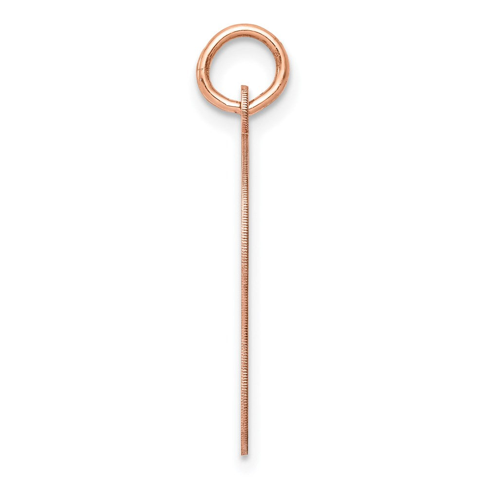 14K Rose Gold Plain Medium.018 Gauge Facing Left Girl HeadEngravable Charm Pendant Jewelry Gifts (Length 1.05" Width 0.66")