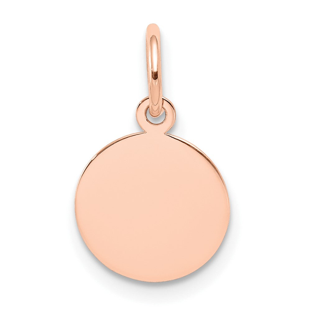 14K Rose Gold Plain .027 Gauge Circular Disc Engravable Charm Pendant Jewelry Gifts (Length 0.62" Width 0.39")