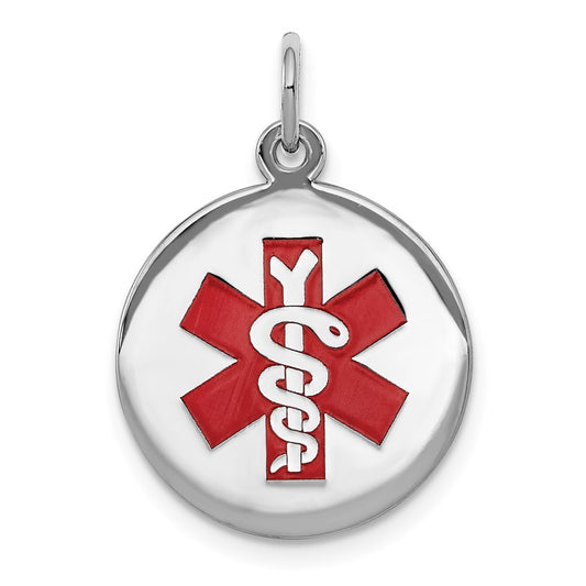 925 Sterling Silver Medical Jewelry Engravable Charm Pendant Jewelry Gifts (Length 0.73" Width 0.62")