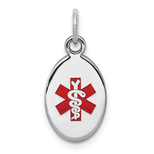 925 Sterling Silver Medical Jewelry Engravable Charm Pendant Jewelry Gifts (Length 0.62" Width 0.37")
