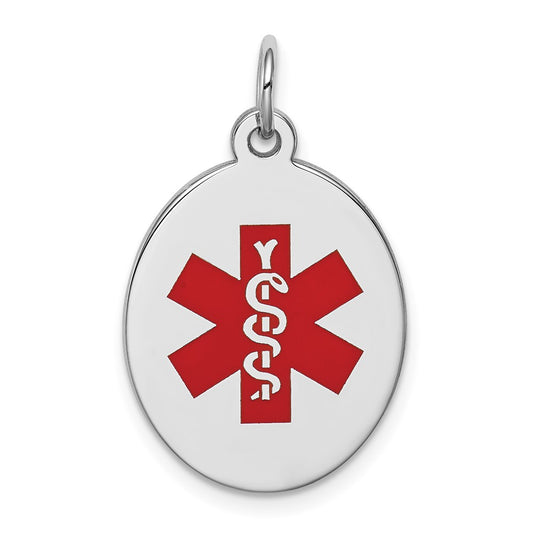 925 Sterling Silver Medical Jewelry Engravable Charm Pendant Jewelry Gifts (Length 0.9" Width 0.64")