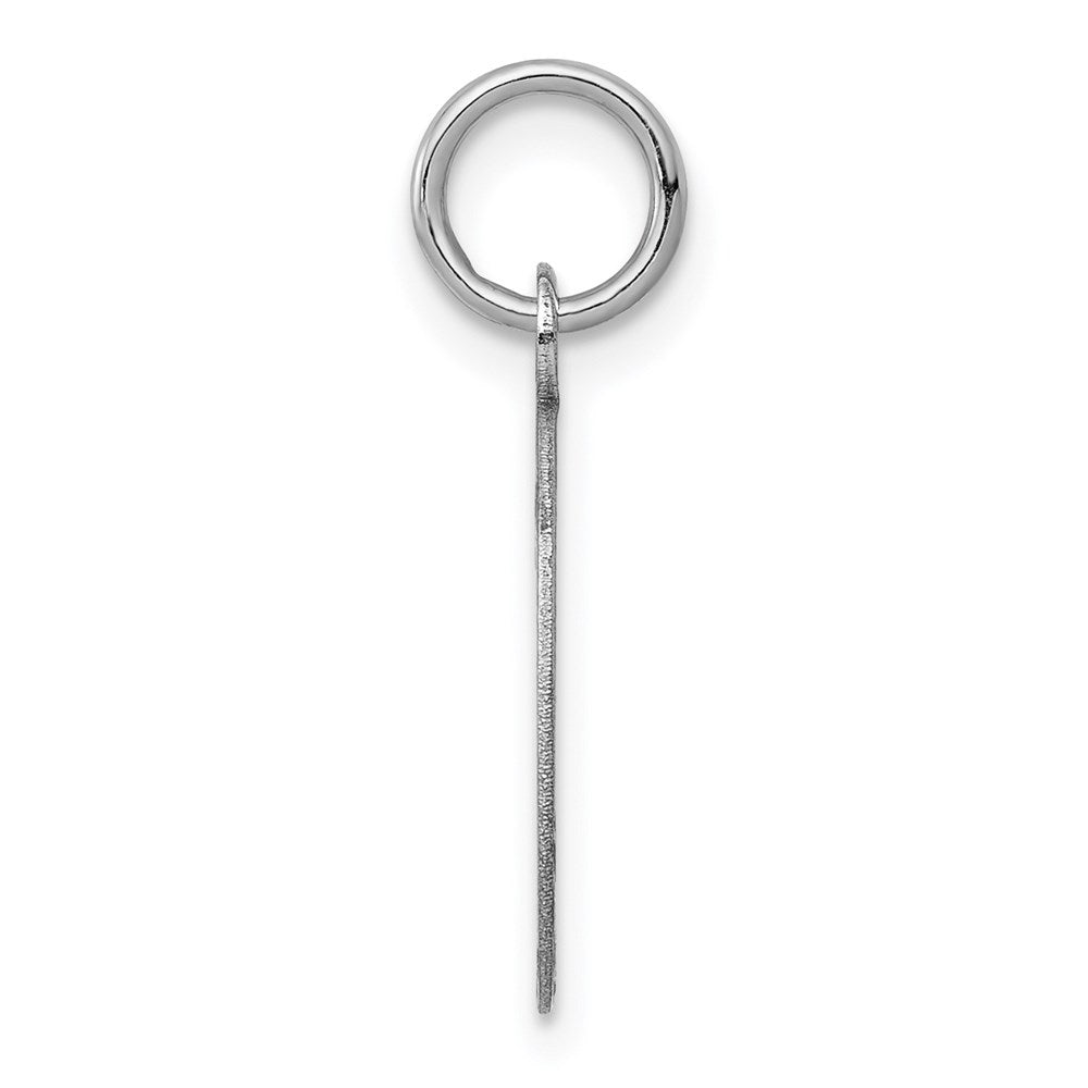 14k White Gold Plain .011 Gauge Oval Disc Engravable Charm Pendant Jewelry Gifts (Length 0.78" Width 0.35")