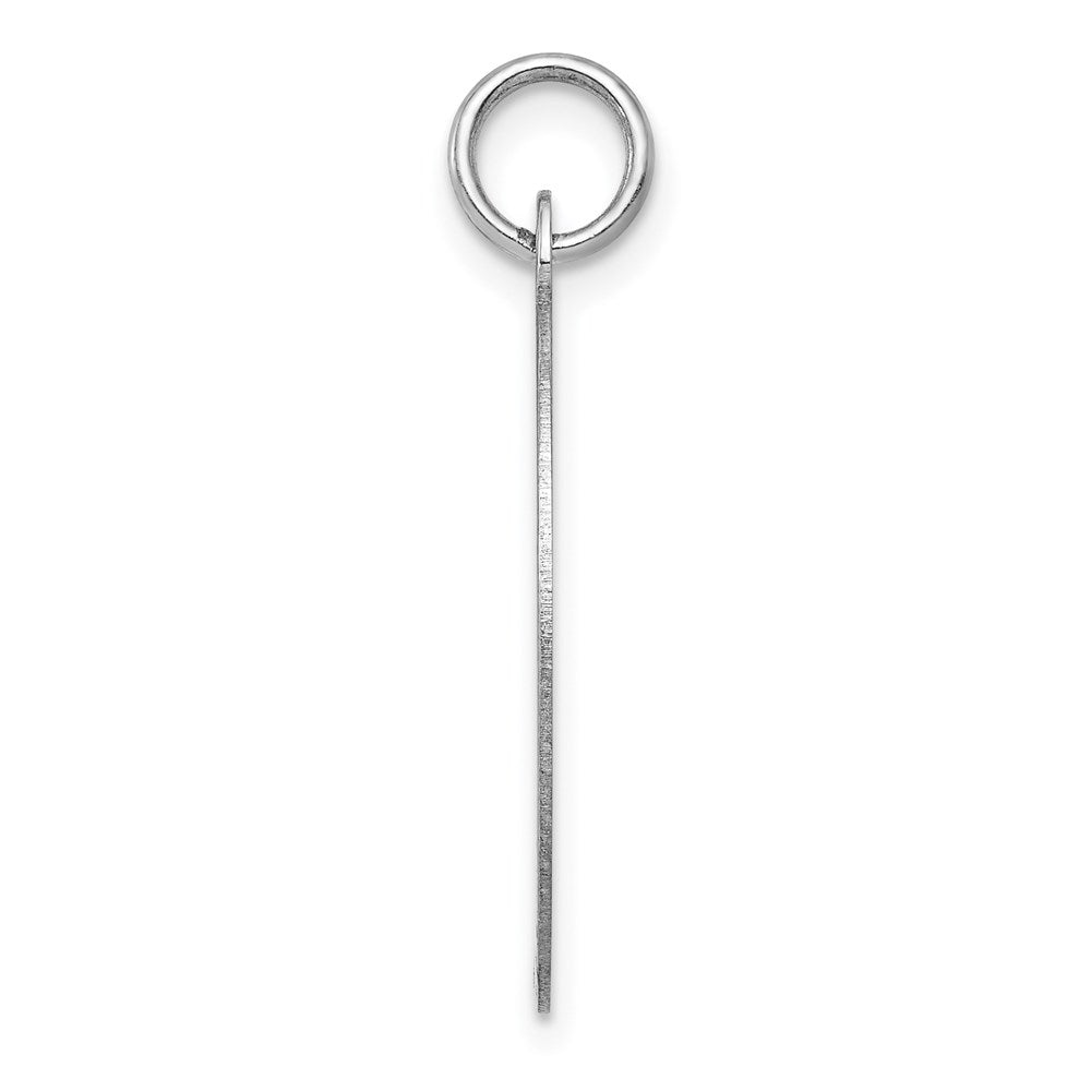 14k White Gold Plain .035 Gauge Oval Disc Engravable Charm Pendant Jewelry Gifts (Length 1.05" Width 0.62")